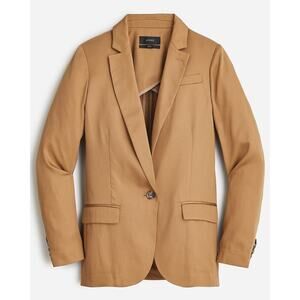 J Crew Alfie in Gramercy Twill Blazer Size 14 Camel Oversize Fit Minimal Office